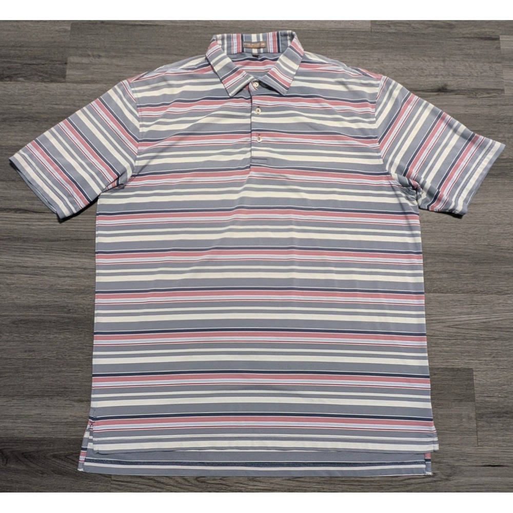 Peter Millar Men's‎ Multi-Color Striped Summer Comfort Performance Shirt Size XL